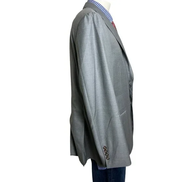 Hickey Freeman X Loro Piana Super 150's Sport Coat Jacket Gray Men's 44R Nice